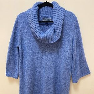 Ribbed turtleneck tunic sweater